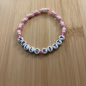 Hello Kitty Pink and White Letter Bead Bracelet
